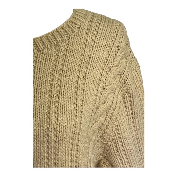 Vintage Hand Made Cable Knit Fisherman Sweater Crewneck Womens L/XL - Picture 3 of 10